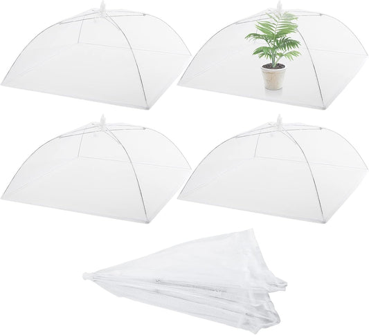 4 Pack Mesh Plant Cover Dome Tent Protector,17 X 17 Inch,White