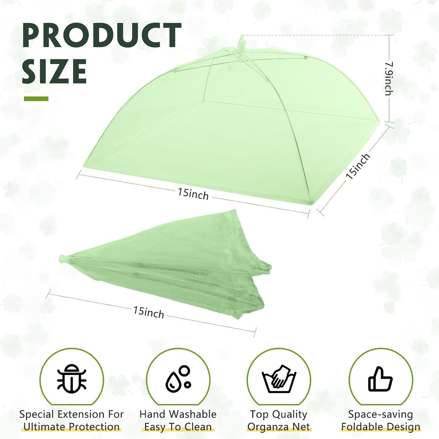 4 Pack Mesh Plant Cover Dome Tent Protector,17 X 17 Inch,White
