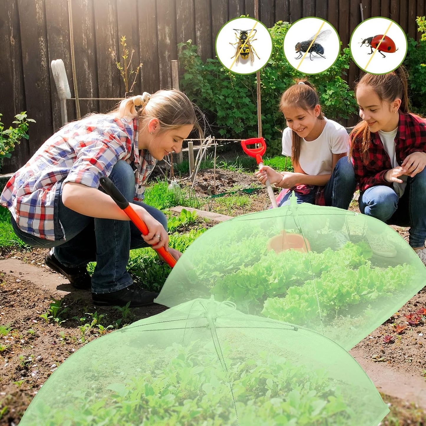4 Pack Mesh Plant Cover Dome Tent Protector,17 X 17 Inch,White