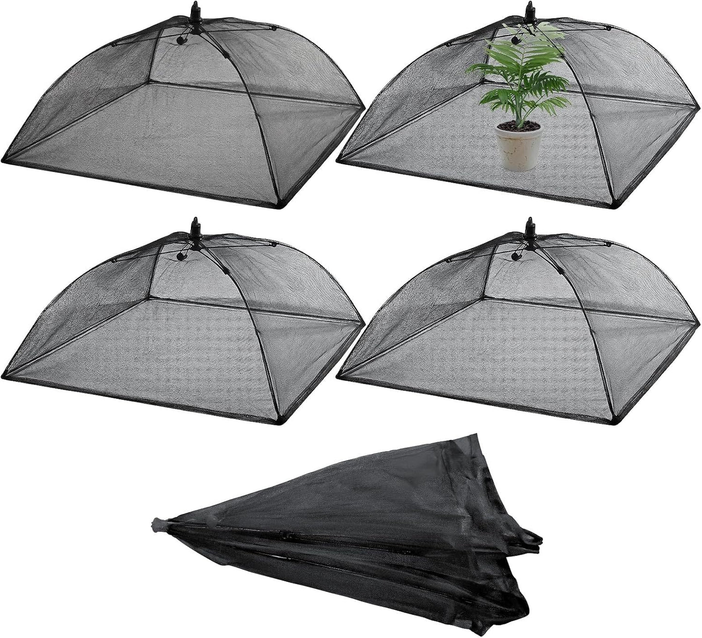 4 Pack Mesh Plant Cover Dome Tent Protector,17 X 17 Inch,White