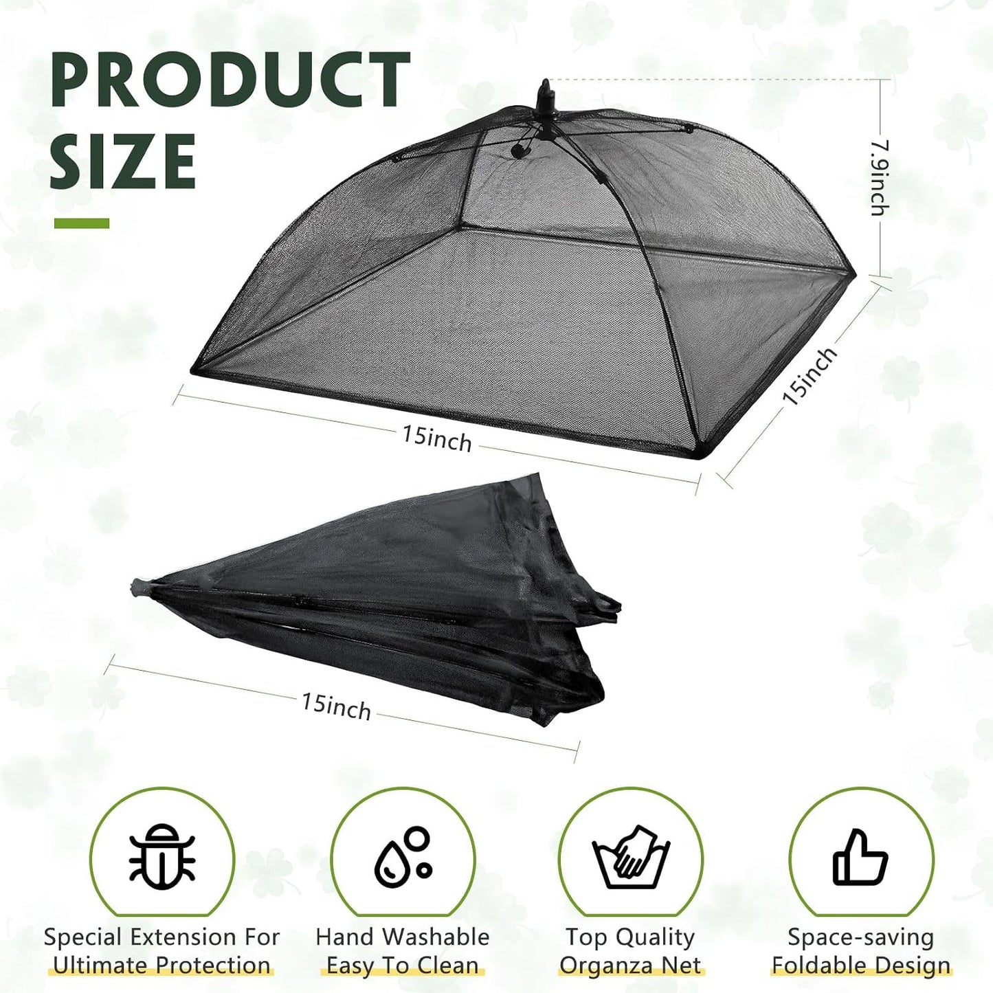 4 Pack Mesh Plant Cover Dome Tent Protector,17 X 17 Inch,White