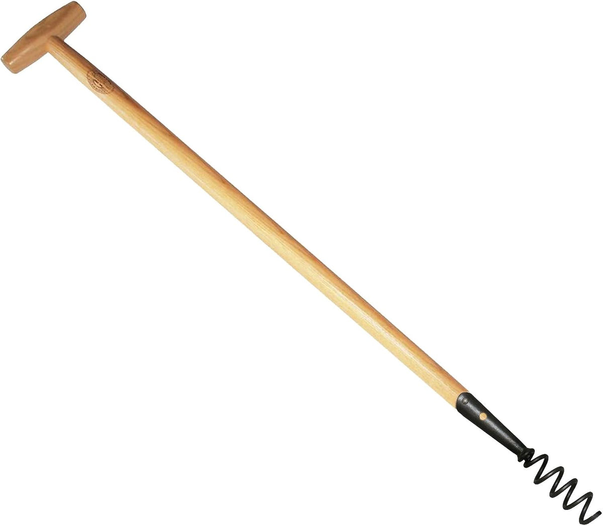 DeWit Corkscrew Weeder – Tempered Boron Steel Root Remover Tool – 22.25” Long with T-Handle – Chemical-Free Dandelion Puller & Compost Aerator – Handcrafted Garden Tool