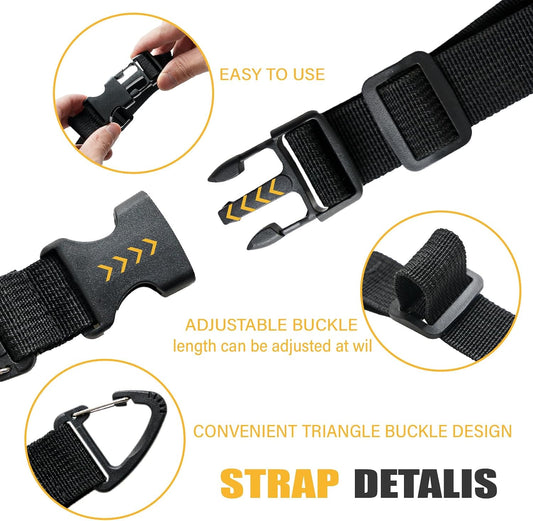 Heavy Duty Extension Cord Holder Organizer (8 Pack black) 17 Inch Adjustable Storage Straps with Triangle Clips Perfect for Garage Organization Workshop Storage and Men's Gadgets