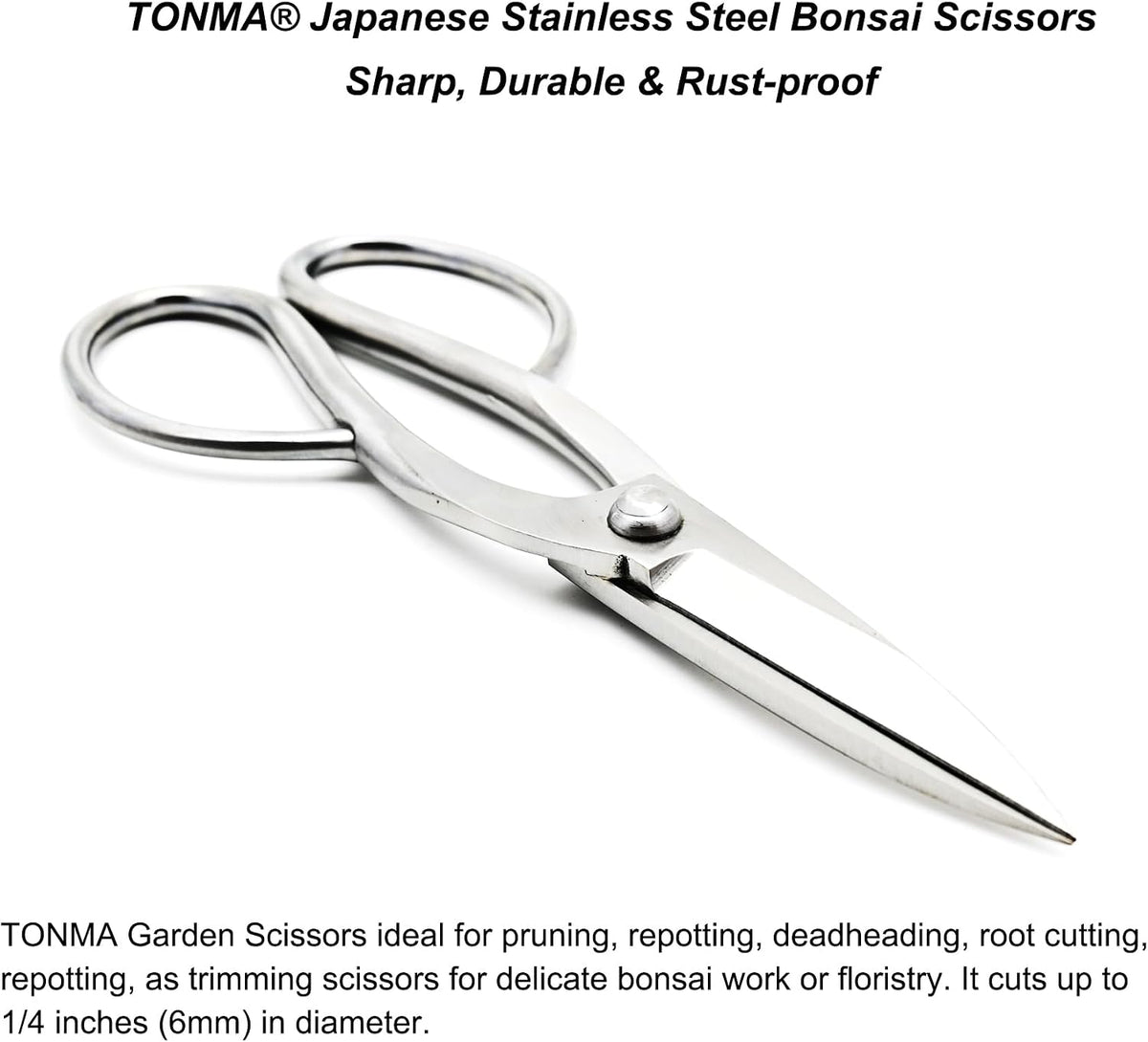 TONMA Ashinaga Bonsai Scissors 8 Inches, Made in Japan, TGS-3
