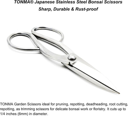 TONMA Ashinaga Bonsai Scissors 8 Inches, Made in Japan, TGS-3