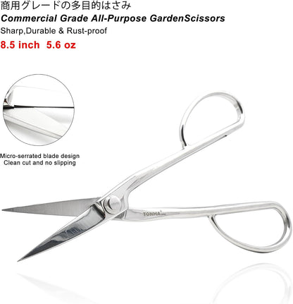 TONMA Ashinaga Bonsai Scissors 8 Inches, Made in Japan, TGS-3