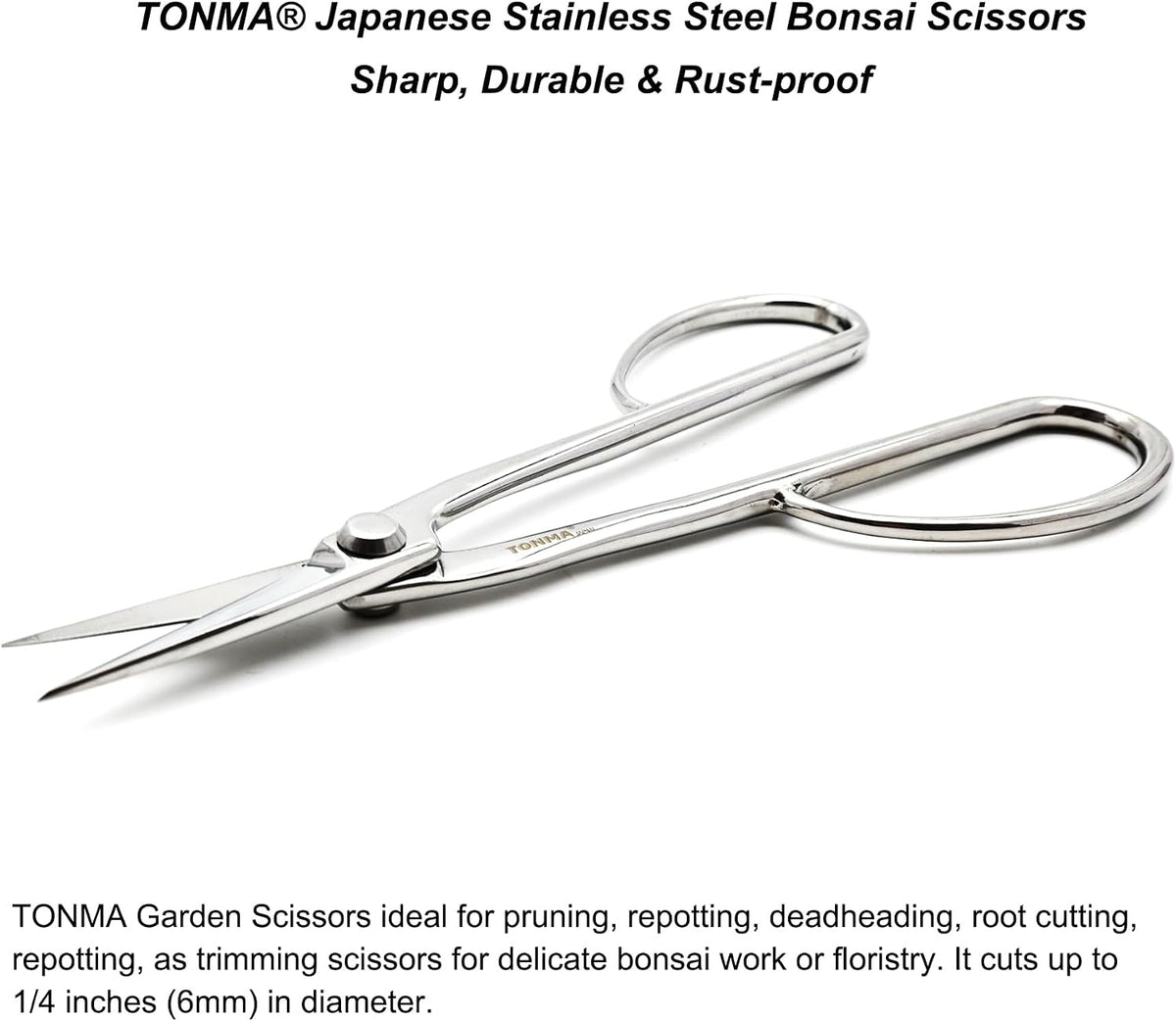 TONMA Ashinaga Bonsai Scissors 8 Inches, Made in Japan, TGS-3