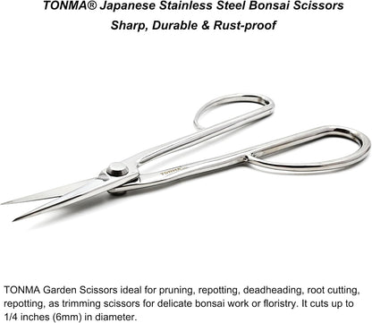 TONMA Ashinaga Bonsai Scissors 8 Inches, Made in Japan, TGS-3