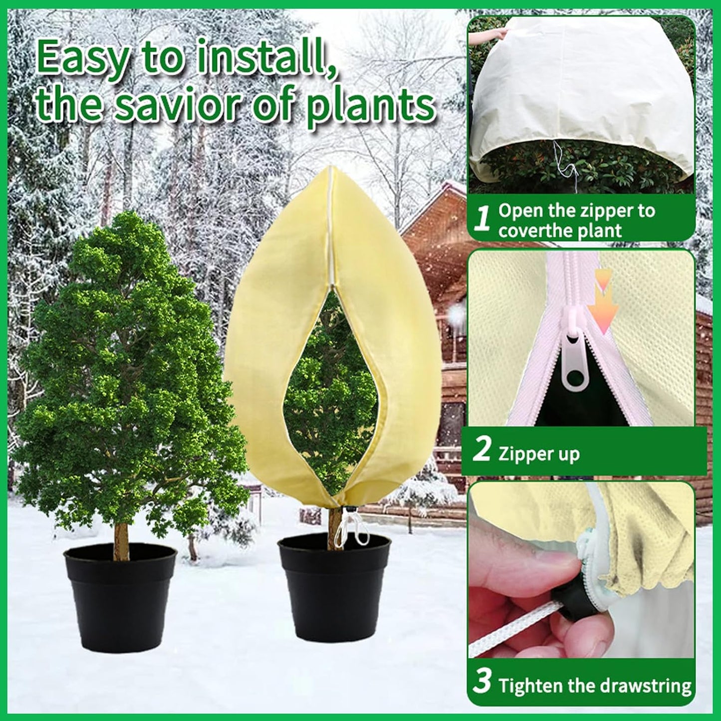Frost Cloth Plant Freeze Protection, 4-Packfrost Blankets for Outdoor Plants,31.4 × 39.3 Inchesplant Frost Protection Covers.