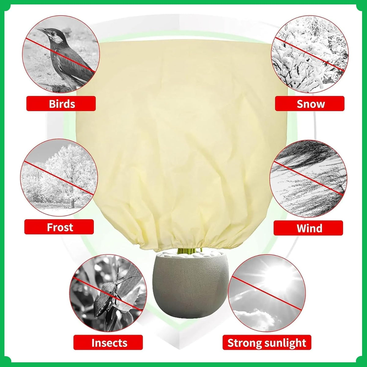 Frost Cloth Plant Freeze Protection, 4-Packfrost Blankets for Outdoor Plants,31.4 × 39.3 Inchesplant Frost Protection Covers.