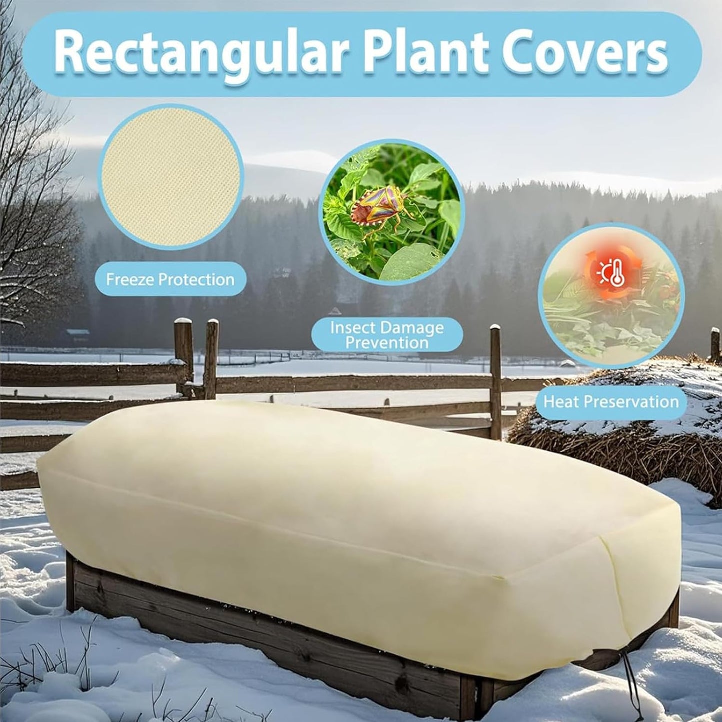Frost Cloth Plant Freeze Protection, 4-Packfrost Blankets for Outdoor Plants,31.4 × 39.3 Inchesplant Frost Protection Covers.