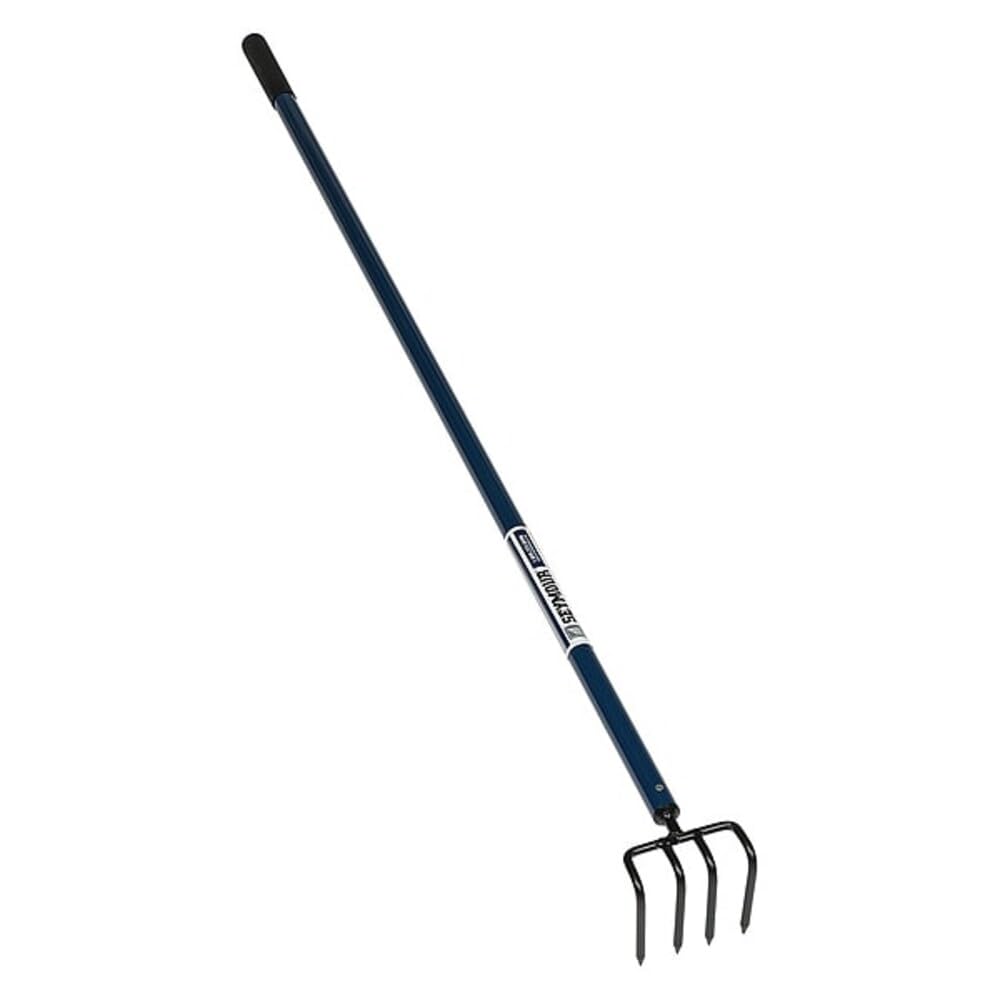 Prong Cultivator (Various Size and Style), 60" Powder-Coated Aluminum handle with Cushion Grip, S500 Industrial Series- Welded 4-Prong