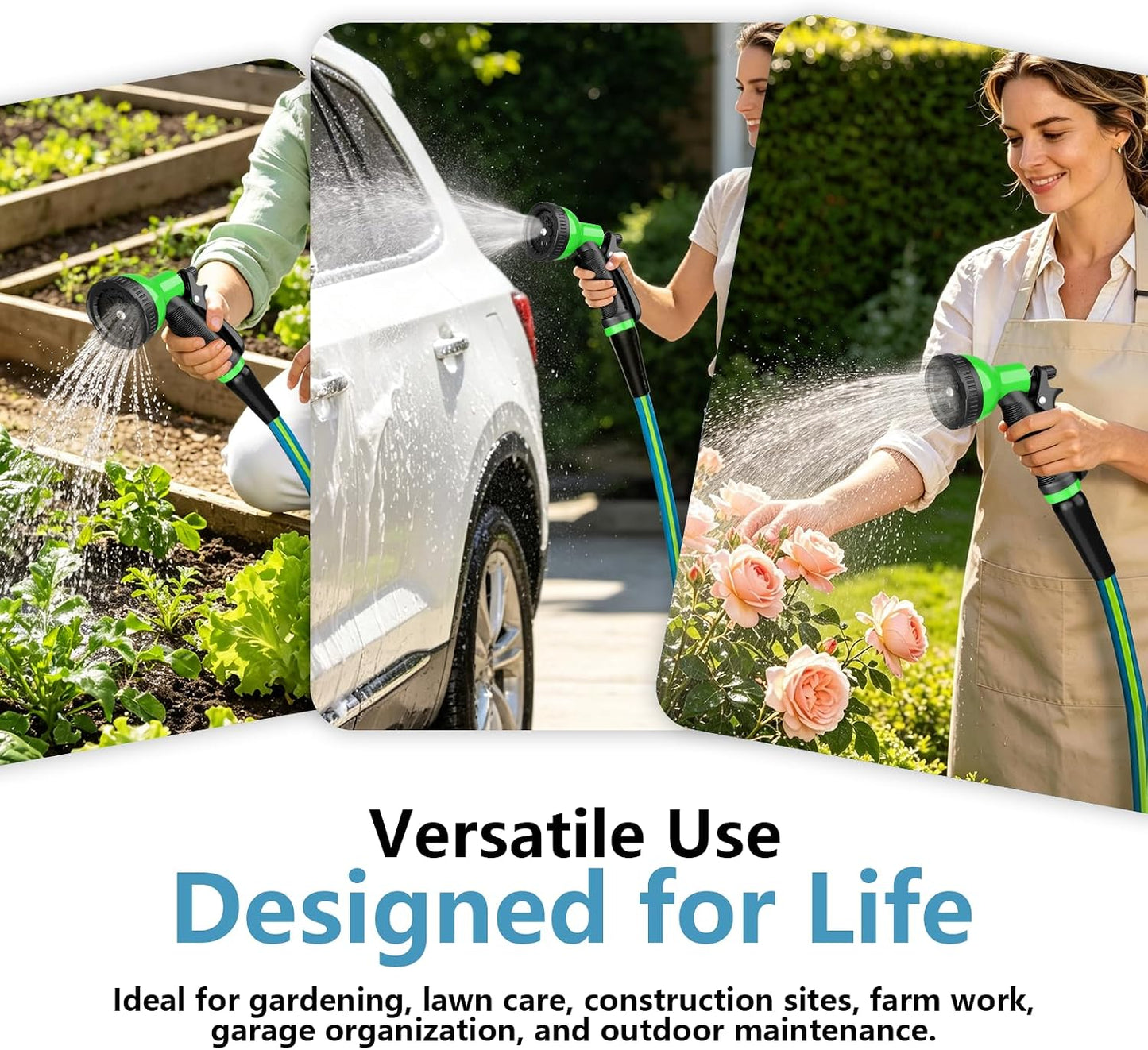 Short Garden Hose 5/8” 5FT: Burst-Resistant Water Hose with Sturdy Brass Fittings - Lead-Free Hose for Car Washing Pet Bathing - Lightweight for Outside Campers RV, Car Wash, Watering, Green