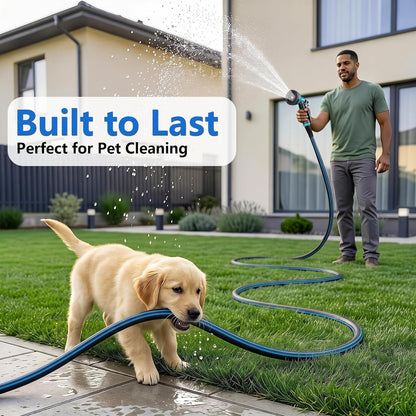 Short Garden Hose 5/8” 5FT: Burst-Resistant Water Hose with Sturdy Brass Fittings - Lead-Free Hose for Car Washing Pet Bathing - Lightweight for Outside Campers RV, Car Wash, Watering, Green