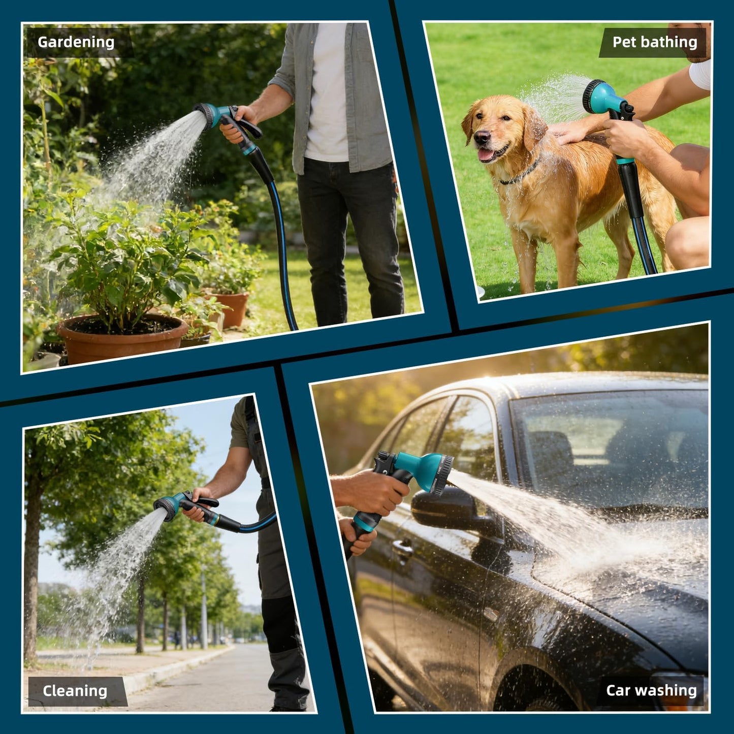 Short Garden Hose 5/8” 5FT: Burst-Resistant Water Hose with Sturdy Brass Fittings - Lead-Free Hose for Car Washing Pet Bathing - Lightweight for Outside Campers RV, Car Wash, Watering, Green