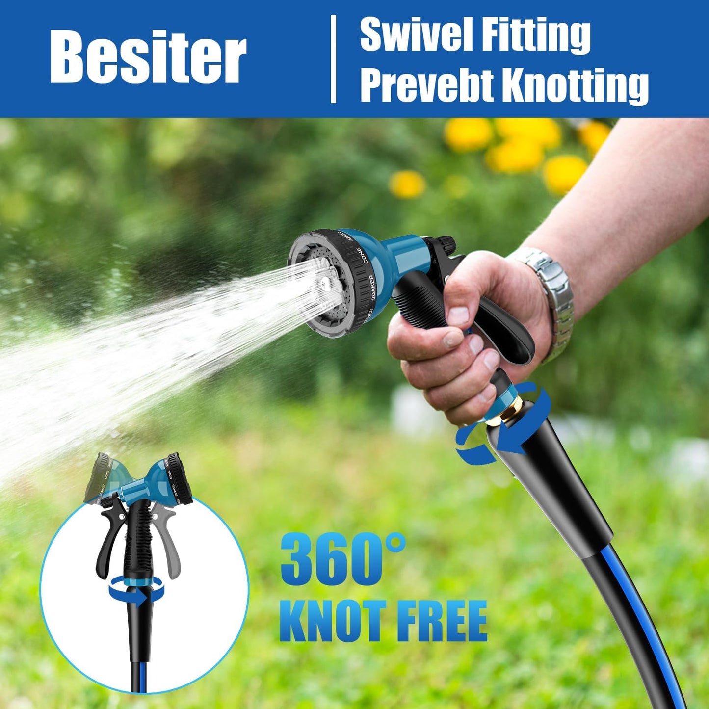 Short Garden Hose 5/8” 5FT: Burst-Resistant Water Hose with Sturdy Brass Fittings - Lead-Free Hose for Car Washing Pet Bathing - Lightweight for Outside Campers RV, Car Wash, Watering, Green
