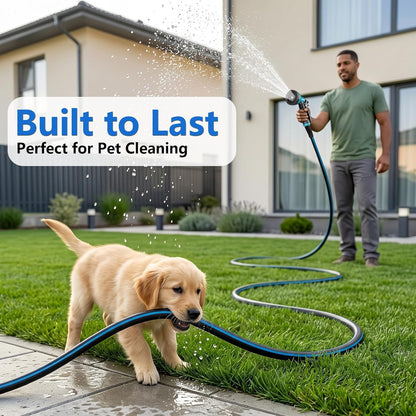 Short Garden Hose 5/8” 5FT: Burst-Resistant Water Hose with Sturdy Brass Fittings - Lead-Free Hose for Car Washing Pet Bathing - Lightweight for Outside Campers RV, Car Wash, Watering, Green