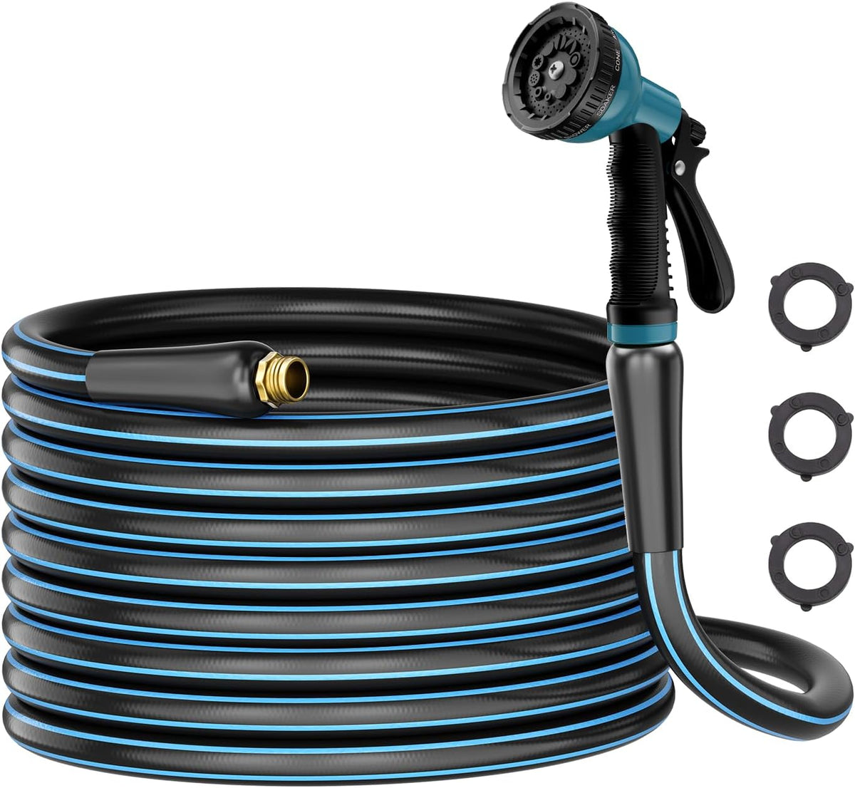 Short Garden Hose 5/8” 5FT: Burst-Resistant Water Hose with Sturdy Brass Fittings - Lead-Free Hose for Car Washing Pet Bathing - Lightweight for Outside Campers RV, Car Wash, Watering, Green