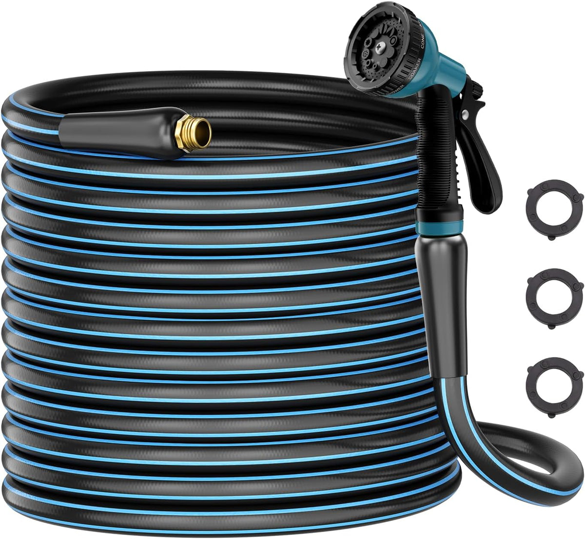 Short Garden Hose 5/8” 5FT: Burst-Resistant Water Hose with Sturdy Brass Fittings - Lead-Free Hose for Car Washing Pet Bathing - Lightweight for Outside Campers RV, Car Wash, Watering, Green