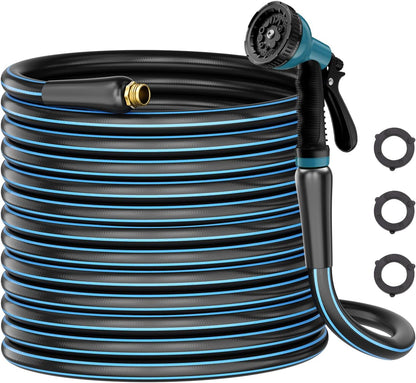 Short Garden Hose 5/8” 5FT: Burst-Resistant Water Hose with Sturdy Brass Fittings - Lead-Free Hose for Car Washing Pet Bathing - Lightweight for Outside Campers RV, Car Wash, Watering, Green