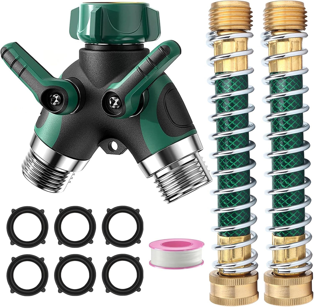 2-Way Y Garden Hose Splitter with Garden Hose Extension Adapter