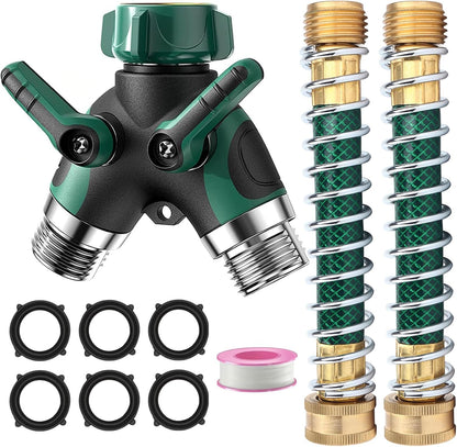 2-Way Y Garden Hose Splitter with Garden Hose Extension Adapter
