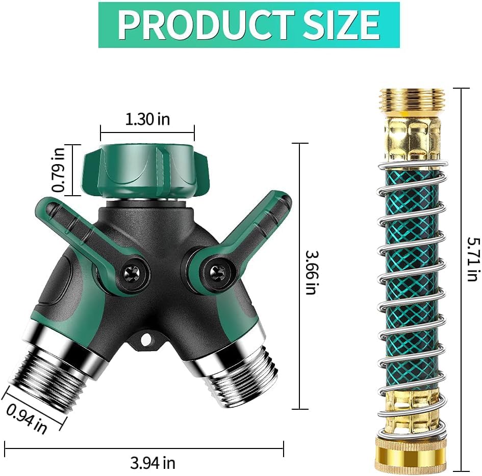 2-Way Y Garden Hose Splitter with Garden Hose Extension Adapter