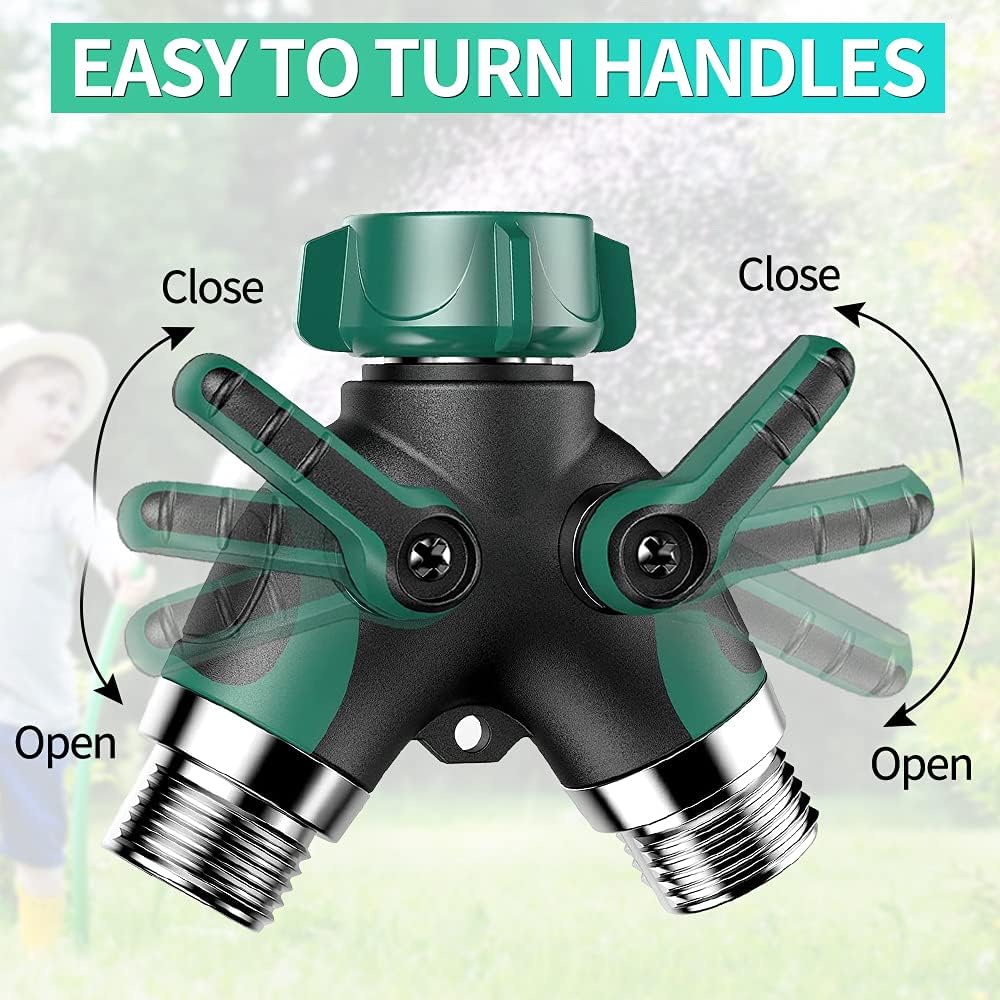 2-Way Y Garden Hose Splitter with Garden Hose Extension Adapter