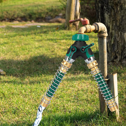 2-Way Y Garden Hose Splitter with Garden Hose Extension Adapter