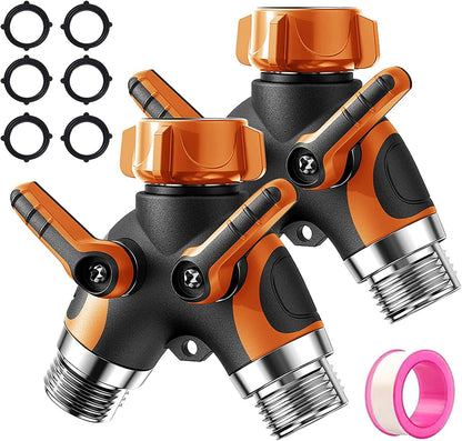 2-Way Y Garden Hose Splitter with Garden Hose Extension Adapter