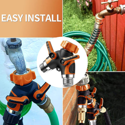2-Way Y Garden Hose Splitter with Garden Hose Extension Adapter