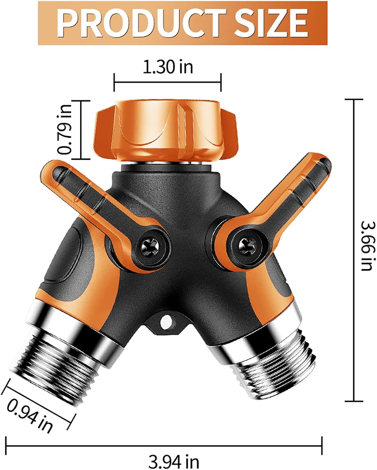 2-Way Y Garden Hose Splitter with Garden Hose Extension Adapter