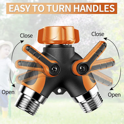 2-Way Y Garden Hose Splitter with Garden Hose Extension Adapter