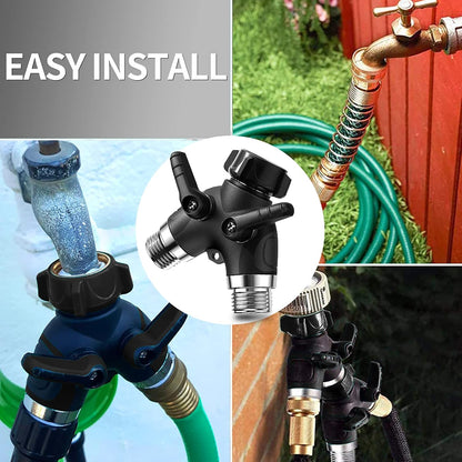 2-Way Y Garden Hose Splitter with Garden Hose Extension Adapter