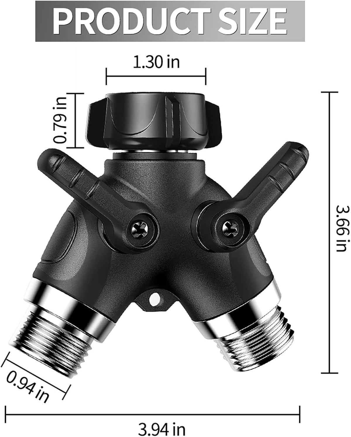 2-Way Y Garden Hose Splitter with Garden Hose Extension Adapter