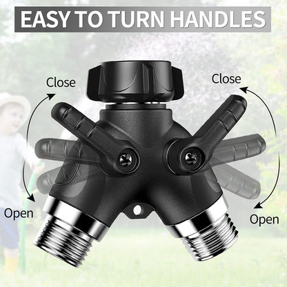 2-Way Y Garden Hose Splitter with Garden Hose Extension Adapter