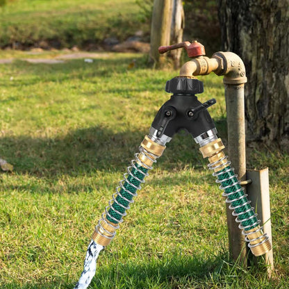 2-Way Y Garden Hose Splitter with Garden Hose Extension Adapter