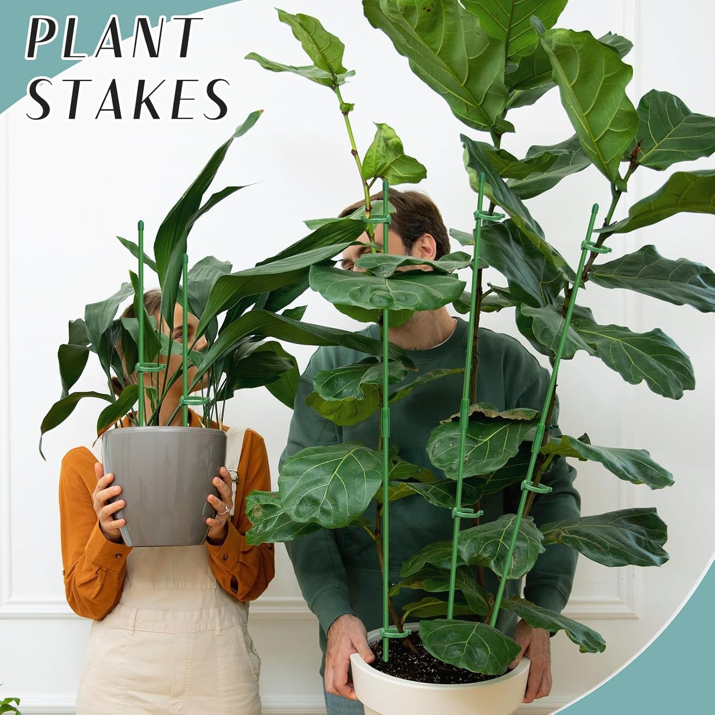 20 Pcs Plant Support Stakes, Indoor Plant Stakes Adjustable Length