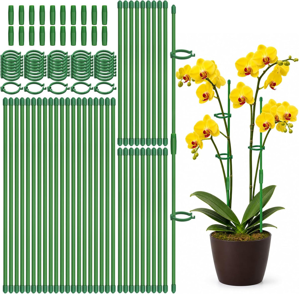 20 Pcs Plant Support Stakes, Indoor Plant Stakes Adjustable Length