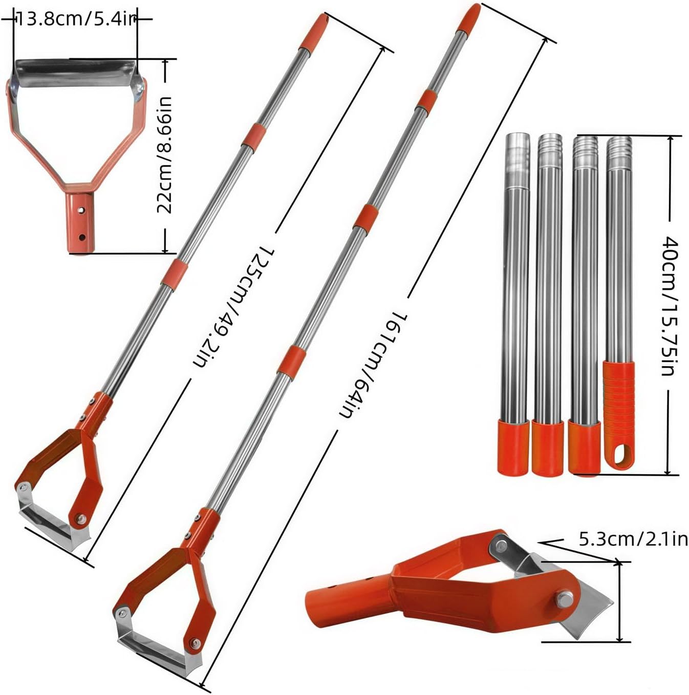 Estink Stirrup Hoe, Weeding Hoe, Carbon Steel Mini Gardening Tool, Efficient Loop for Weeding and Soil Cultivation in Gardens and Lawns (Green)