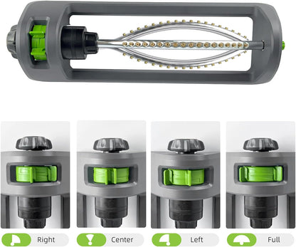 Lawn Sprinkler, Oscillating Sprinkler for Yard with 18 Hole Brass Nozzles, Watering for Lawn & Garden Covers up to 3,600 sq.ft, Easy Adjust Range Control, Built-in Spray Jet Cleaning Needle (Gray)