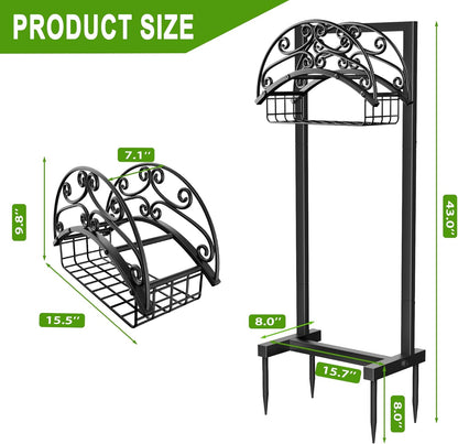 Garden Water Hose Holder with Storage Basket for Outside