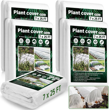 4 Pack Floating Row Cover Frost Blanket for Plants,7 x 25 ft,White