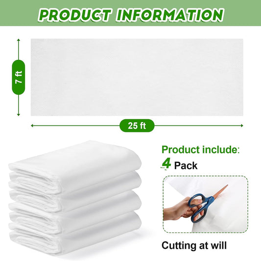 4 Pack Floating Row Cover Frost Blanket for Plants,7 x 25 ft,White