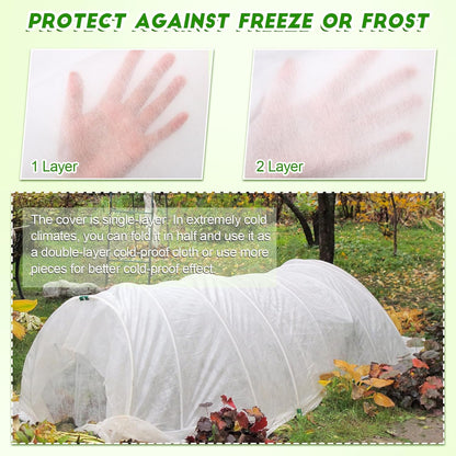 4 Pack Floating Row Cover Frost Blanket for Plants,7 x 25 ft,White