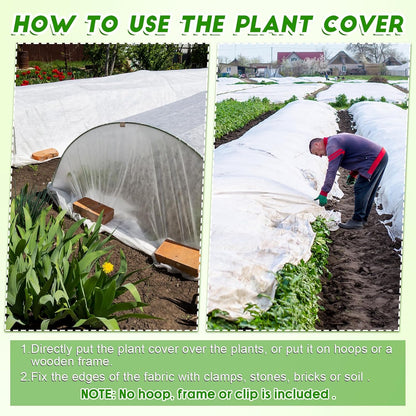 4 Pack Floating Row Cover Frost Blanket for Plants,7 x 25 ft,White