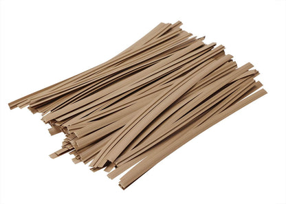 100 Pieces 4 Inch Plastic Twist Ties, Light Brown