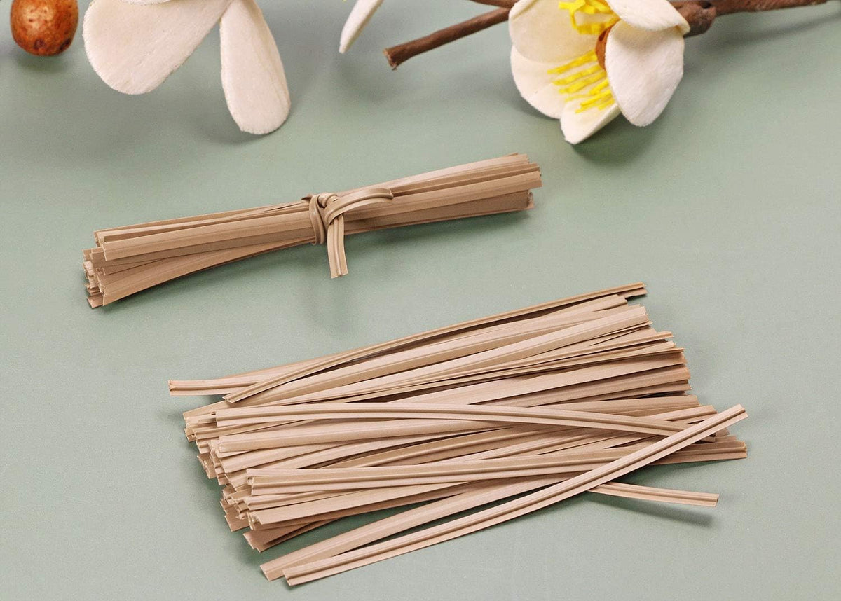 100 Pieces 4 Inch Plastic Twist Ties, Light Brown