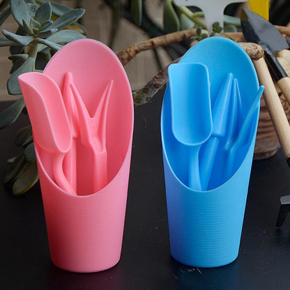 Soil Scoop for Indoor Plants - Plastic Mini Garden Plant Care Shovel Hand Tools Transplanting Succulent Cultivation Digging Scoops Kits, Blue