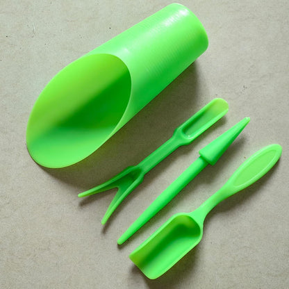 Soil Scoop for Indoor Plants - Plastic Mini Garden Plant Care Shovel Hand Tools Transplanting Succulent Cultivation Digging Scoops Kits, Blue